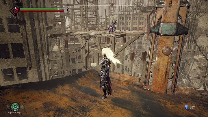 Zeskocz na pomost z lewej strony - Niziny - Blizna | Solucja do gry Darksiders 3 - Darksiders 3 - poradnik do gry