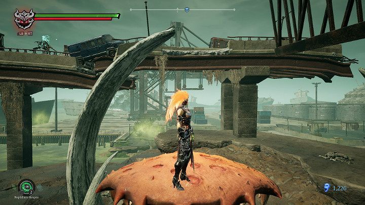 Dostaniesz się do miejsca, gdzie będzie na Ciebie czekał następny neutralny stwór - Ziemia Kości cz. 2 (Zatopiona dzielnica) | Solucja do gry Darksiders 3 - Darksiders 3 - poradnik do gry