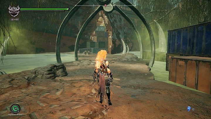 Wejdź po kontenerach na frachtowiec i przygotuj się do walki z Pożądaniem - Ziemia Kości cz. 2 (Zatopiona dzielnica) | Solucja do gry Darksiders 3 - Darksiders 3 - poradnik do gry