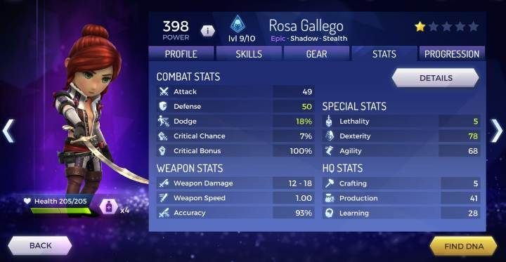 Combat Stats - Statystki bohaterów w Assassins Creed Rebellion - Assassins Creed Rebellion - poradnik do gry