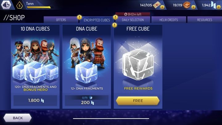 W tej zakładce znajdziesz DNA Cubes - Co mogę kupić w sklepie w Assassins Creed Rebellion? - Assassins Creed Rebellion - poradnik do gry