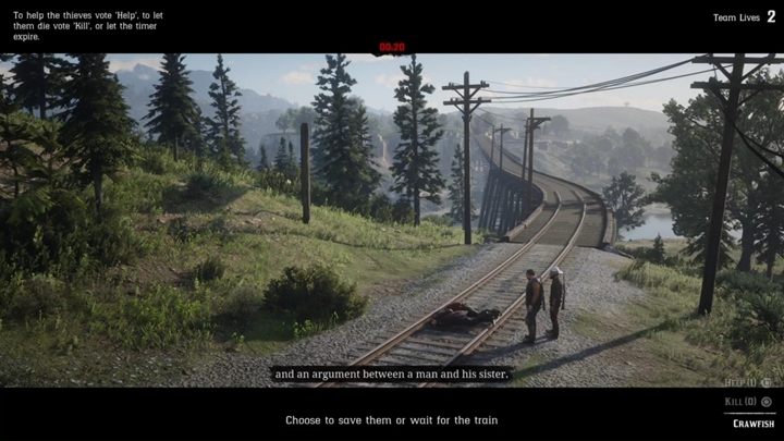 Gdy każdy z was złapie swojego złodzieja, jedźcie na tory i zrzućcie na nie zbiegów - Lepsza strona torów - Solucja Red Dead Online - Red Dead Online - poradnik do gry