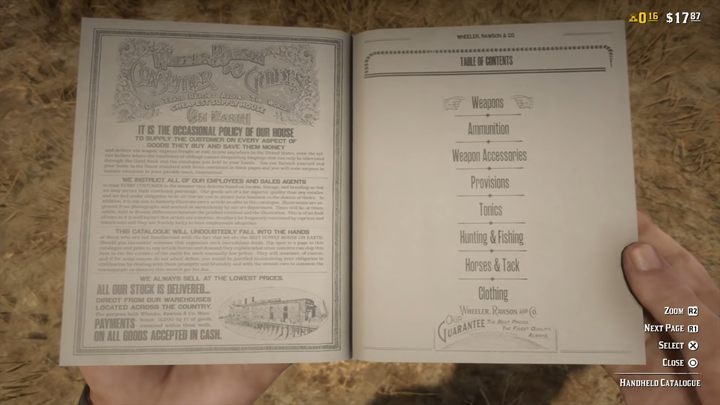 Po ukończeniu prologu gry, zdobędziesz katalog podręczny, który szalenie ułatwi ci robienie zakupów w Red Dead Online - Amunicja, rusznikarz i katalog podręczny w Red Dead Online - Red Dead Online - poradnik do gry