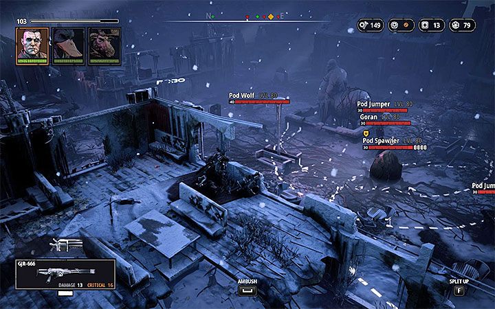 Mapa ta oferuje idealną okazję do zaplanowania ataku z zaskoczenia na Gorana oraz innych wrogów - Zamarznięte miasto | Solucja Mutant Year Zero Seed of Evil - Mutant Year Zero - poradnik do gry
