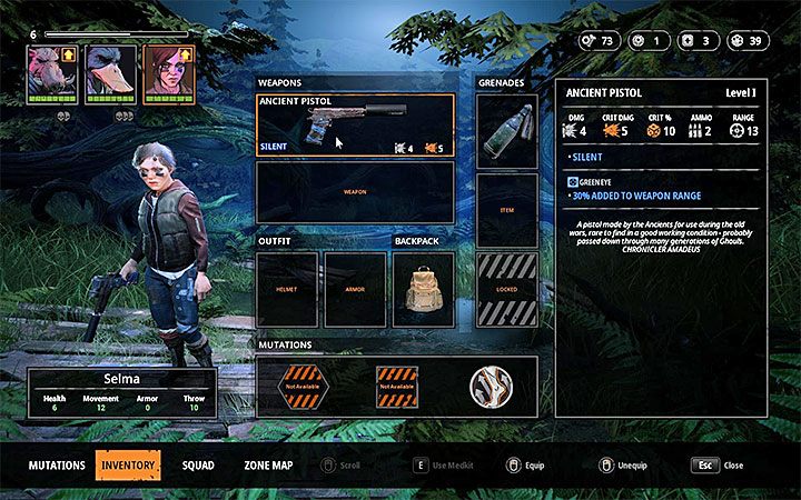 1 - Drużyna, lista członków drużyny w Mutant Year Zero - Mutant Year Zero - poradnik do gry