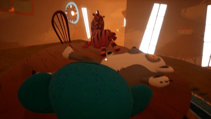 Ostatni lemur leży na stoliku, koło zebry, na samym szczycie kamiennej góry - Lokalizacja wszystkich zabawek-zwierzątek - Hello Neighbor Hide and Seek - poradnik do gry