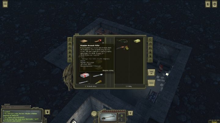 Na jednej półce znajdziesz broń Wooden Assault Rifle - Jak otworzyć schron w Ostradnoye w grze ATOM RPG? - ATOM RPG - poradnik do gry