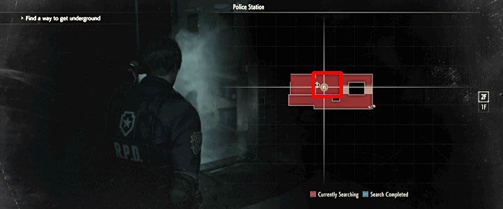 Szafka jest wewnątrz męskiej szatni (Mens Locker Room) na piętrze 2F komisariatu policji, niedaleko klatki schodowej oraz niedostępnego pomieszczenia z gorącą parą (Prysznice, 2F) - Kombinacje do szafek - posterunek policji w Resident Evil 2 - Resident Evil 2 - poradnik do gry
