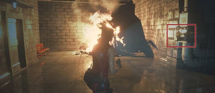 Teraz wróć do góry w pobliże płonącego śmigłowca - Ucieczka z posterunku (Leon) | Posterunek Raccoon City - Resident Evil 2 - poradnik do gry