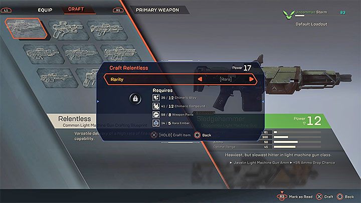 Po załadowaniu okna wyposażenia javelina przejdź do interesującego Cię slotu, np - Jak wytwarzać nowe bronie? - Crafting w Anthem - Anthem - poradnik do gry