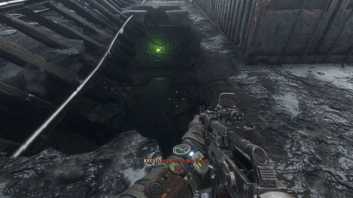 Aby dostać się do tuneli musisz wskoczyć pomiędzy kawałki zniszczonej drogi - Metro Exodus: Wołga - Ulepszenia i ciekawe miejsca, mapa, lista - Metro Exodus - poradnik do gry