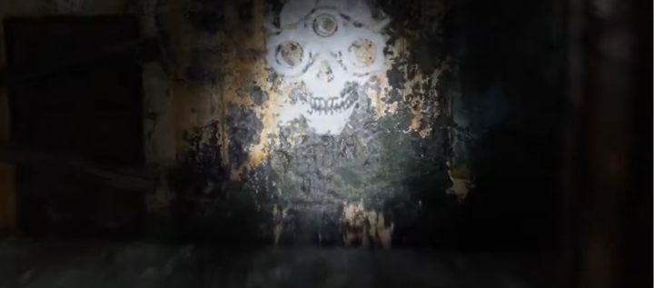 W środku znajdziesz białą czachę namalowaną na ścianie - Metro Exodus Sams Story: Tajne skrytki Nocnych Łowców (Night Hunters Stashes) - Metro Exodus - poradnik do gry