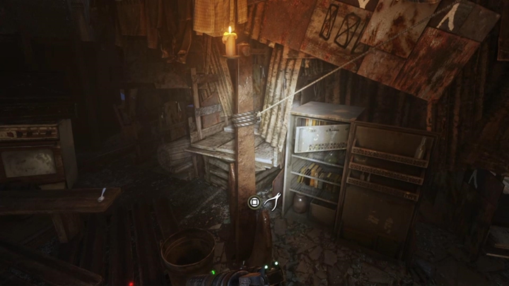 Po rozmowie, przetnij linkę i wejdź drabiną na górę - Metro Exodus: Kradzież łodzi i wizyta u Admirała, Tajga - solucja - Metro Exodus - poradnik do gry