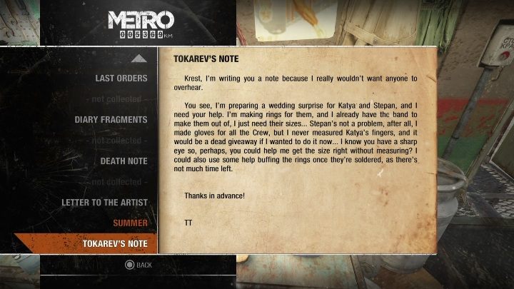 1 - Metro Exodus: Lato - Dzienniki i pocztówki, lista wszystkich - Metro Exodus - poradnik do gry