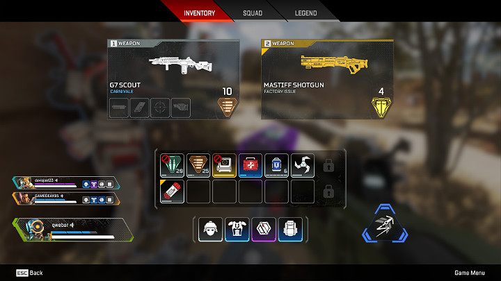 W trakcie rozgrywki w Apex Legends znajdziesz całą masę różnorakiego opancerzenia, uzbrojenia, gadżetów i medykamentów - Ekwipunek - plecaki w Apex Legends - Apex Legends - poradnik do gry