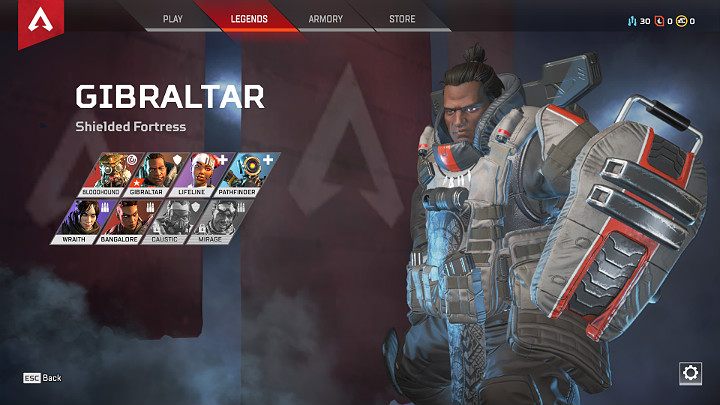 Jeśli jestem typem Gracza defensywnego, lubisz skupiać na sobie uwagę wroga i osłaniać bardziej wrażliwych towarzyszy - wybierz Gibraltara - Porady na start - jak grać w Apex Legends? - Apex Legends - poradnik do gry
