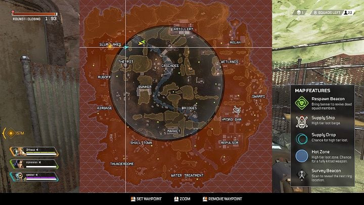 Po zakończeniu rundy 1 zostaniesz poinformowany o zacieśnianiu się pierścienia Areny - Runda 1 - Przebieg meczu w Apex Legends - Apex Legends - poradnik do gry