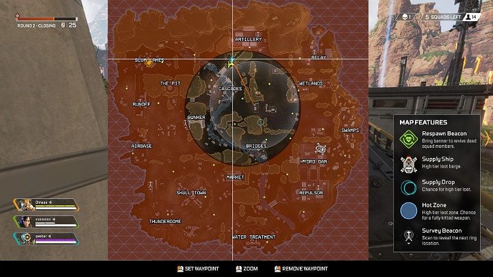 Po zakończeniu rundy 2 zostaniesz poinformowany o zacieśnianiu się pierścienia Areny - Runda 2 - Przebieg meczu w Apex Legends - Apex Legends - poradnik do gry