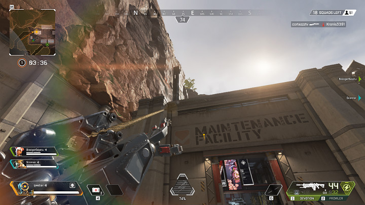 Za pomocą liny z hakiem możesz w szybki i łatwy sposób dostać się do miejsca niedostępnego dla innych Graczy - Pathfinder - postacie w Apex Legends - Apex Legends - poradnik do gry