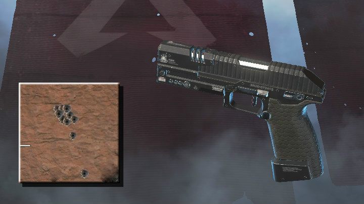 Na powyższym obrazku zaprezentowano rozrzut pocisków dla broni P2020 ze średniego dystansu - Pistolety w Apex Legends - Apex Legends - poradnik do gry