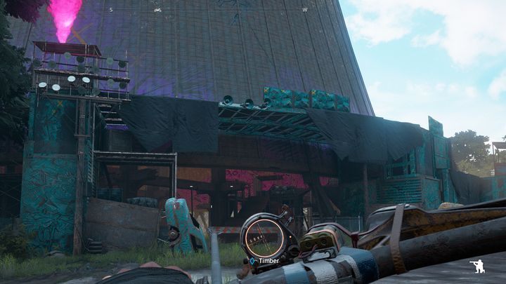Bandytów poruszających się po tego typu platformach, łatwo jest przegapić. - Elektrownia Walking Horse - Wyprawa w Far Cry New Dawn - Far Cry New Dawn - poradnik do gry