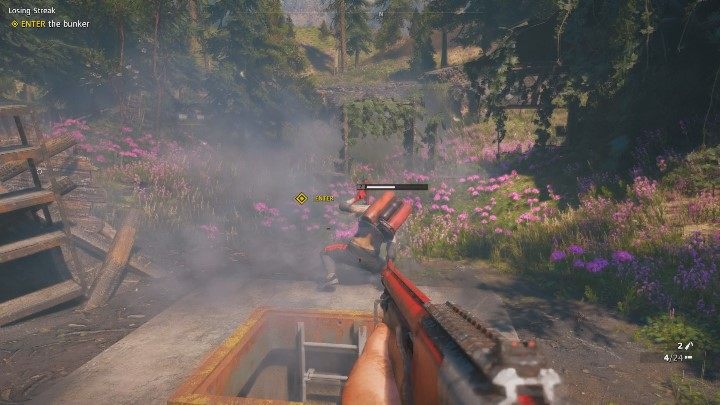 Przed bunkrem spotkasz kolejnych przeciwników - wśród nich będzie kilku wrogów z tarczami oraz jeden z miotaczem ognia - Kiepska passa | Solucja Far Cry New Dawn - Far Cry New Dawn - poradnik do gry