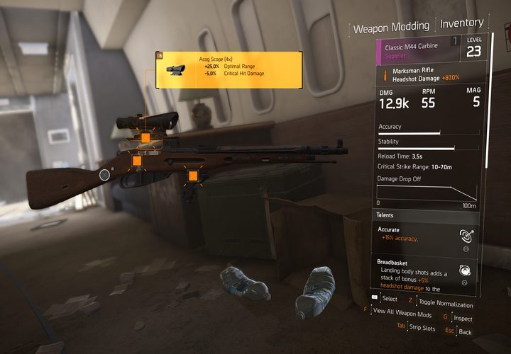 Ekran montowania modów jest bardzo przejrzysty i intuicyjny. - Jak zamontować modyfikacje w The Division 2? - The Division 2 - poradnik do gry