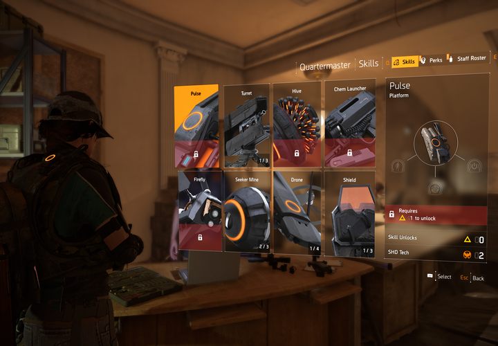 Na zdjęciu widoczny ekran kwatermistrza. - Jak odblokować umiejętności w The Division 2? - The Division 2 - poradnik do gry