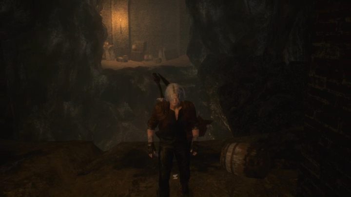 W podziemiach biegnij przed siebie, a gdy wejdziesz po kamiennych schodach - odwróć się - Misja 12 - Yamato - Solucja Devil May Cry 5 - Devil May Cry 5 - poradnik do gry