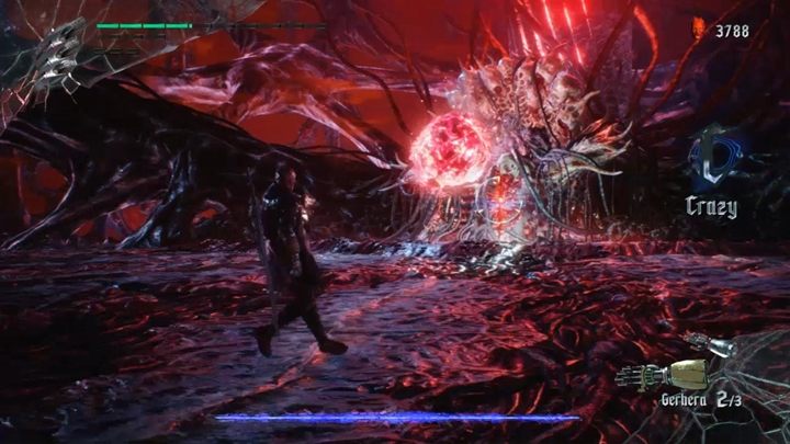 Dodatkowo, kryształ, który atakujesz będzie otaczał się kolcami, co przy trafieniu odrzuci cię do tyłu - Urizen (Misja 08) - Boss w Devil May Cry 5 - Devil May Cry 5 - poradnik do gry