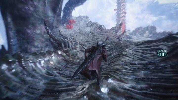 Po walce, zbierz czerwone kulę dookoła i zniszcz narośl, którą znajdziesz nad tobą - Misja 18 - Przebudzenie - Solucja Devil May Cry 5 - Devil May Cry 5 - poradnik do gry