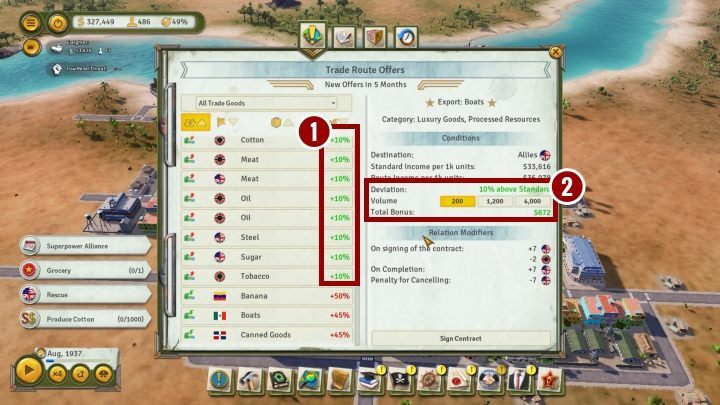 Regularnie podpisuj także umowy handlowe - Jak szybko zarobić w Tropico 6? - Tropico 6 - poradnik do gry