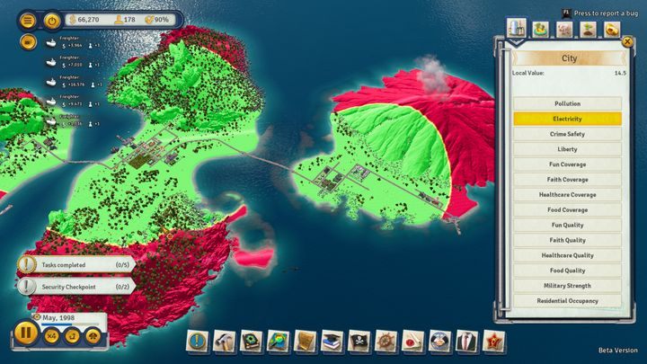 Przykładowy obszar zelektryfikowany. - Budowa w Tropico 6 - Tropico 6 - poradnik do gry