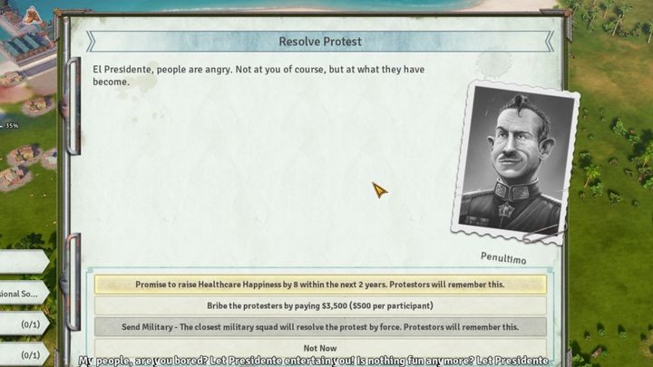 Jeśli twoim mieszkańcy będą niezadowoleni rozpoczną protest - Zadowolenie, popracie i aprobata w Tropico 6 - Tropico 6 - poradnik do gry