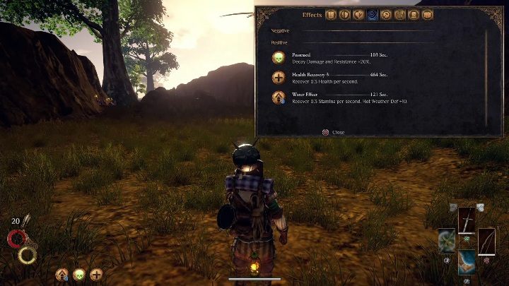 Jeśli nie będziesz dbać o nawodnienie ani pożywnie swojej postaci może ona ciężko zachorować - Jedzenie i picie w Outward - Outward - poradnik do gry