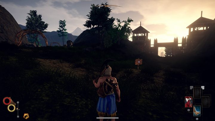 Następnie trzymaj się drogi z drewnianymi, półkolistymi konstrukcjami. - Jakie są najlepsze bronie na start w Outward? - Outward - poradnik do gry