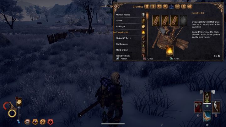Następnie stwórz Campfire Kit. - Jak ogrzać postać w Outward? - Outward - poradnik do gry