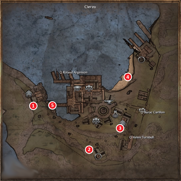 Miasto Cierzo warto dokładnie przeszukać - znajdziesz tu sporo przydatnego wyposażenia. - Mapa Outward - Outward - poradnik do gry