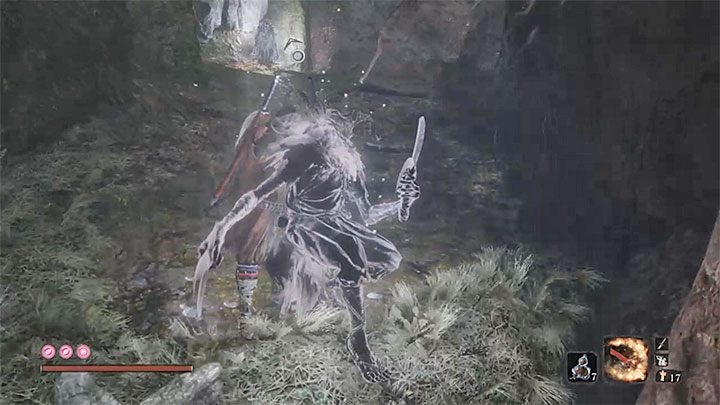 Tuż po dotarciu w nowe miejsce wykonaj śmiertelny cios w plecy na pierwszym widmowym przeciwniku - Farmienie xp i złota w Sekiro Shadows Die Twice - Sekiro Shadows Die Twice - poradnik do gry