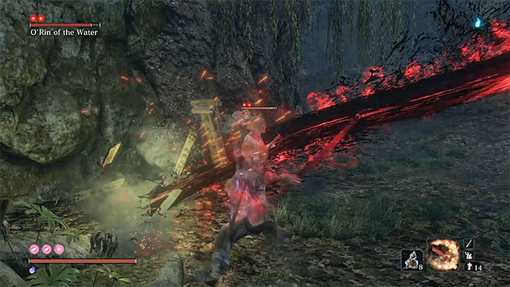 Do legowiska bossa ORin of the Water prowadzi ścieżka rozpoczynająca się przy posążku rzeźbiarza Młyn wodny - Głębiny w Ashinie (Ashina Depths) | Solucja Sekiro Shadows Die Twice - Sekiro Shadows Die Twice - poradnik do gry