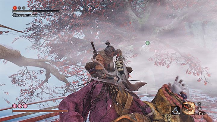 Prawdziwa Zdeprawowana Mniszka (True Corrupted Monk) przebywa w pierwszym obszarze Źródlanego Pałacu - Zakończenie 3: Oczyszczenie (Purification) - Sekiro Shadows Die Twice - poradnik do gry