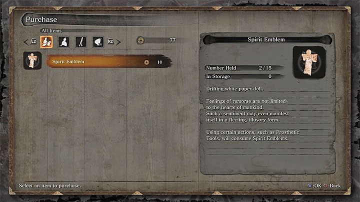 Symbole ducha (Spirit Emblems) to bardzo ważny surowiec w grze Sekiro, który pozwala na korzystanie z - Rozwój postaci w Sekiro Shadows Die Twice - Sekiro Shadows Die Twice - poradnik do gry