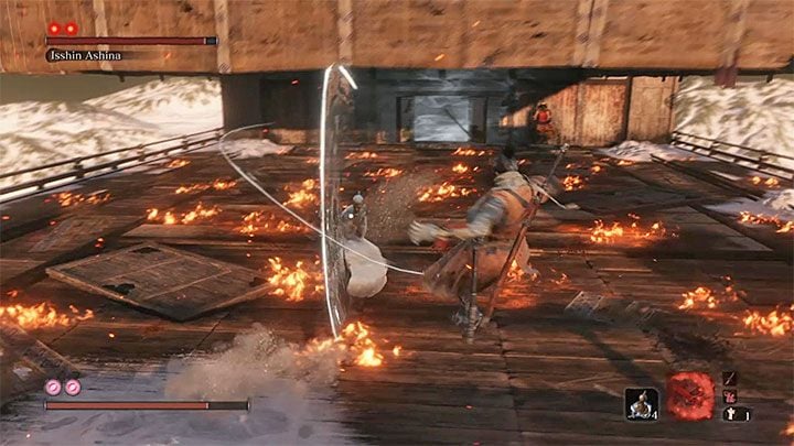 Isshin Ashina w przeciwieństwie do Emmy oznaczony jest dwoma markerami, a więc żeby go pokonać musisz wykonać na nim dwa śmiertelne ciosy - Isshin Ashina | Boss w Sekiro Shadows Die Twice - Sekiro Shadows Die Twice - poradnik do gry