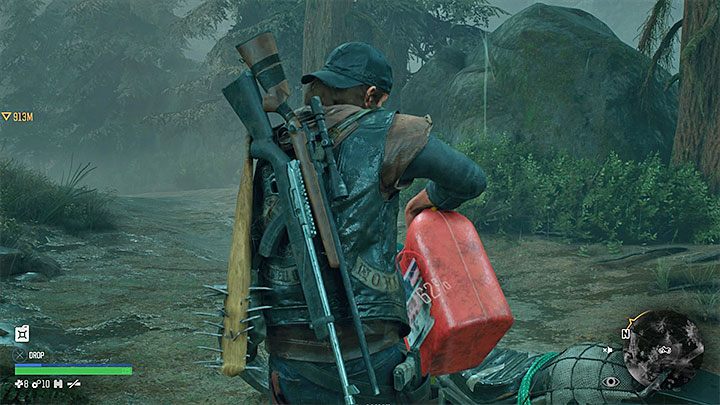 Musisz podnieść kanister, powrócić z nim do motocykla i przytrzymać Kółko żeby wlać paliwo do zbiornika - Days Gone: Paliwo do motora - jak zdobyć? - Days Gone - poradnik do gry