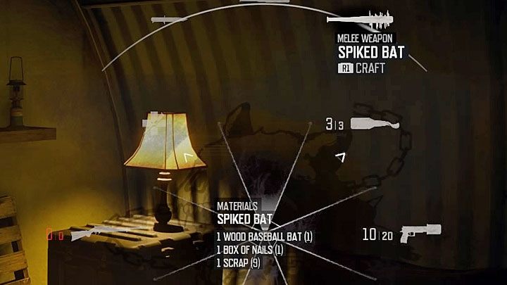 Po zdobyciu wymaganej broni białej przytrzymaj L1 żeby wywołać koło przetrwania - Days Gone: Ulepszona broń biała - jak wyprodukować? - Days Gone - poradnik do gry