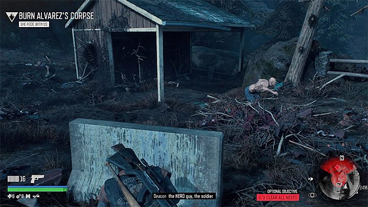Deacon musi znaleźć i podpalić trzy gniazda (pomagaj sobie np - Days Gone: Cmentarz Pionierów - gdzie są gniazda? - Days Gone - poradnik do gry