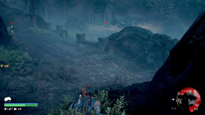 Używaj kamieni i krzewów, by poruszać się niezauważenie. Oznaczenie wrogów lornetką także będzie sporą pomocą - Days Gone: W pogoni za Leonem - solucja, opis przejścia - Days Gone - poradnik do gry
