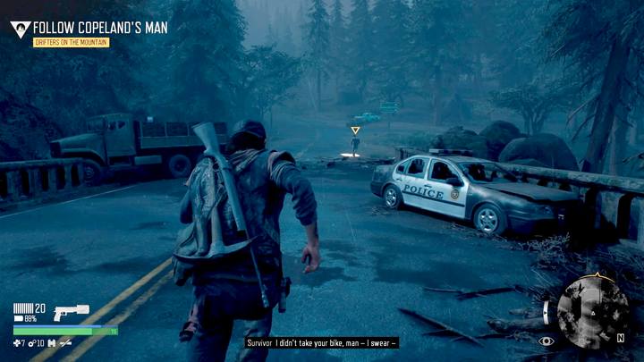 Ścigaj mężczyznę aż do obozu; możesz zostać nieco w tyle - Days Gone: Ostra jazda - solucja, opis przejścia - Days Gone - poradnik do gry
