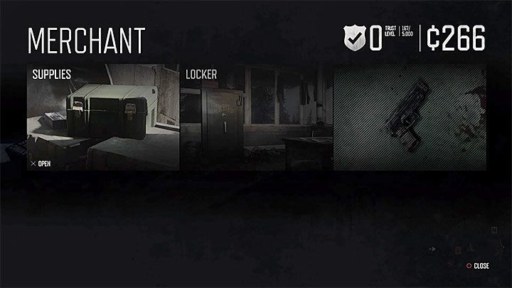 Menu szafki możesz też wywołać odwiedzając dowolnego handlarza w świecie gry - Days Gone: Bronie - dlaczego w szafce nie ma wszystkich? - Days Gone - poradnik do gry
