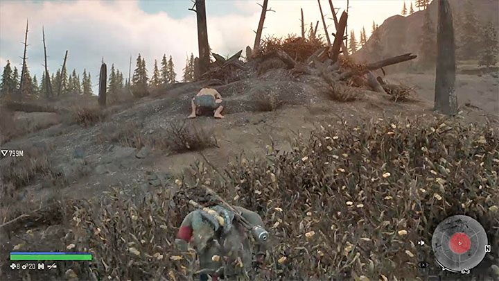 Zejdź z motocykla i użyj lornetki żeby zlokalizować potwora - Days Gone: To jest nóż - jak zdobyć trofeum? - Days Gone - poradnik do gry